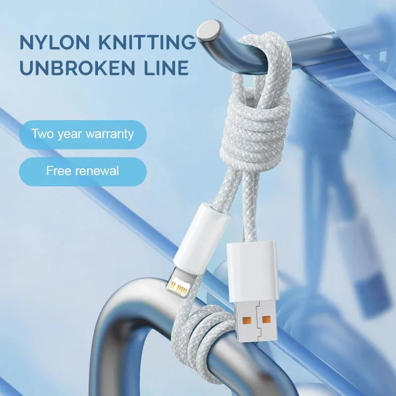 30W Fast Charging USB Cable WANZP 2M Braid for iPhone