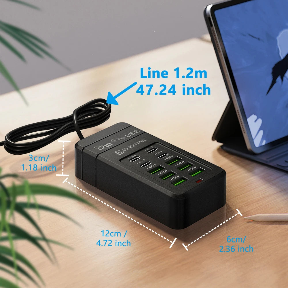 USB Charger Power Adapter with 1.2m Extension Cord