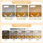 Clip-on LED Desk Lamp White Plastic for Study and Reading