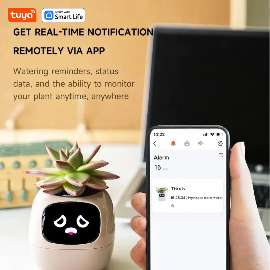 Tuya Pink Ivy Smart Planter with 7 Sensors and AI Chips