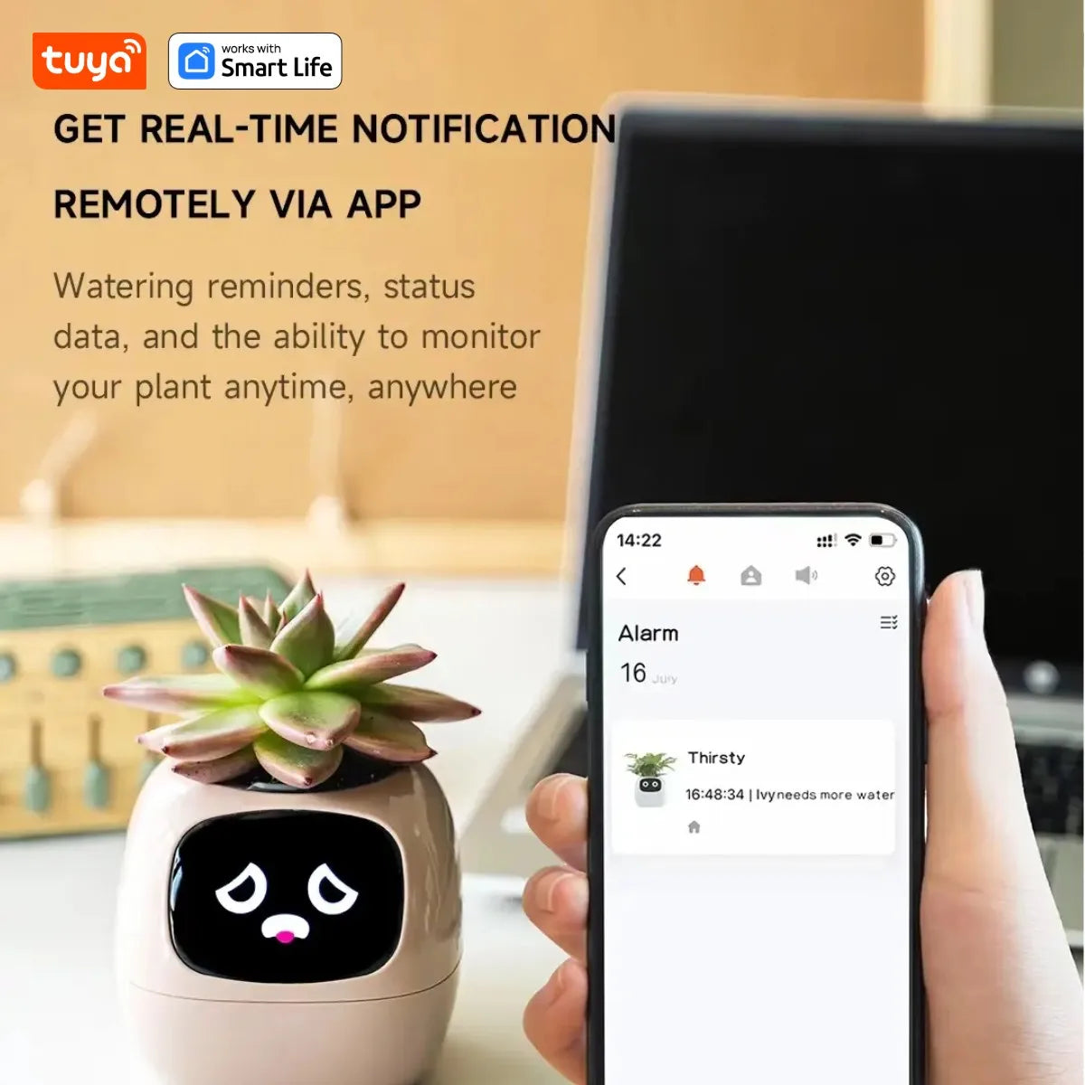 Tuya Pink Ivy Smart Planter with 7 Sensors and AI Chips