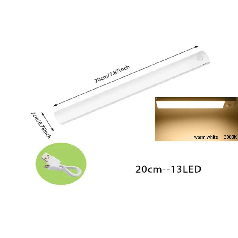 PIR Motion Sensor LED Night Light Dimmable Rechargeable Lamp
