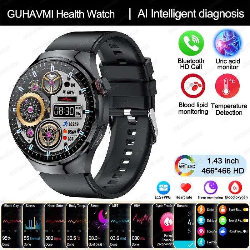 Smart Watch TK26 Blood Oxygen ECG Body Temperature by GUHUAVMI