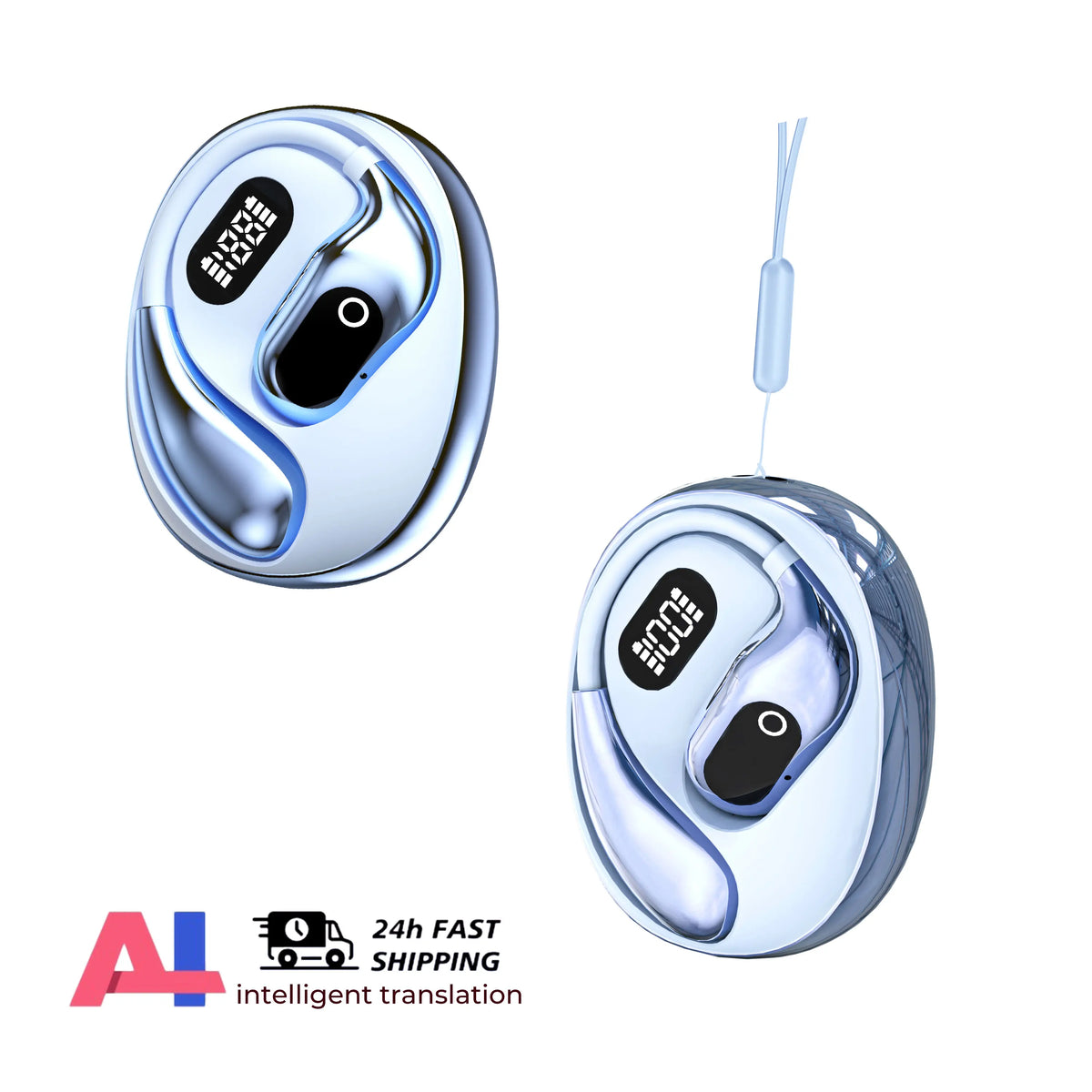 Translator Headphones 2PCS Wireless Bluetooth with 144 Languages