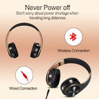 Gold Wireless Headphones Bluetooth Earphone Stereo Headset