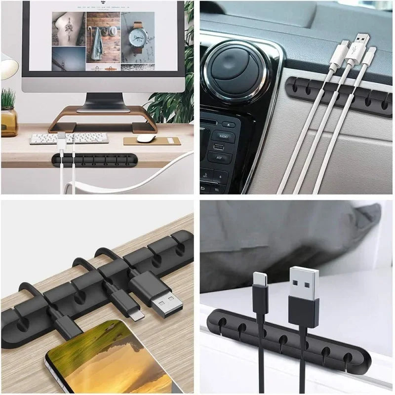 USB Cable Organizer Silicone Winder for Desktop Tidy Management