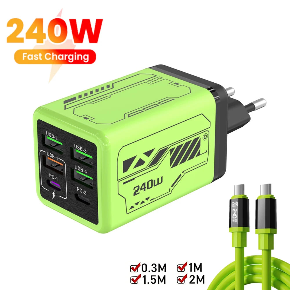 240W Type C Fast Charging Phone Power Adapter