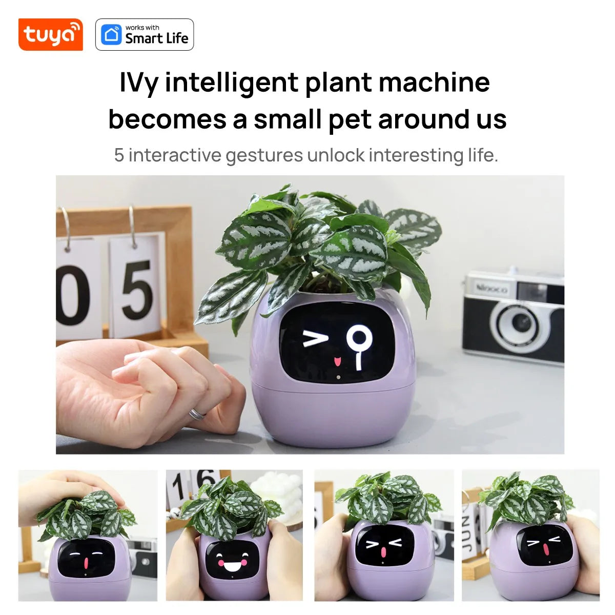 Tuya Pink Ivy Smart Planter with 7 Sensors and AI Chips