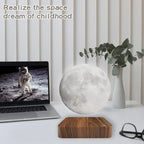 Magnetic Floating Moon Lamp with Wooden Base