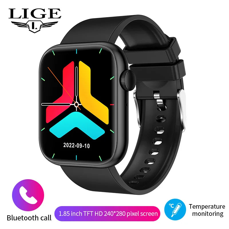LIGE Smart Watch 1.85 Inch Bluetooth Call Sports Bracelet