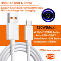 Xiaomi Type C Cable 120W Fast Charger for Mi and Redmi Phones