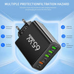 65W USB Charger Type C Adapter for iPhone Samsung Xiaomi Huawei