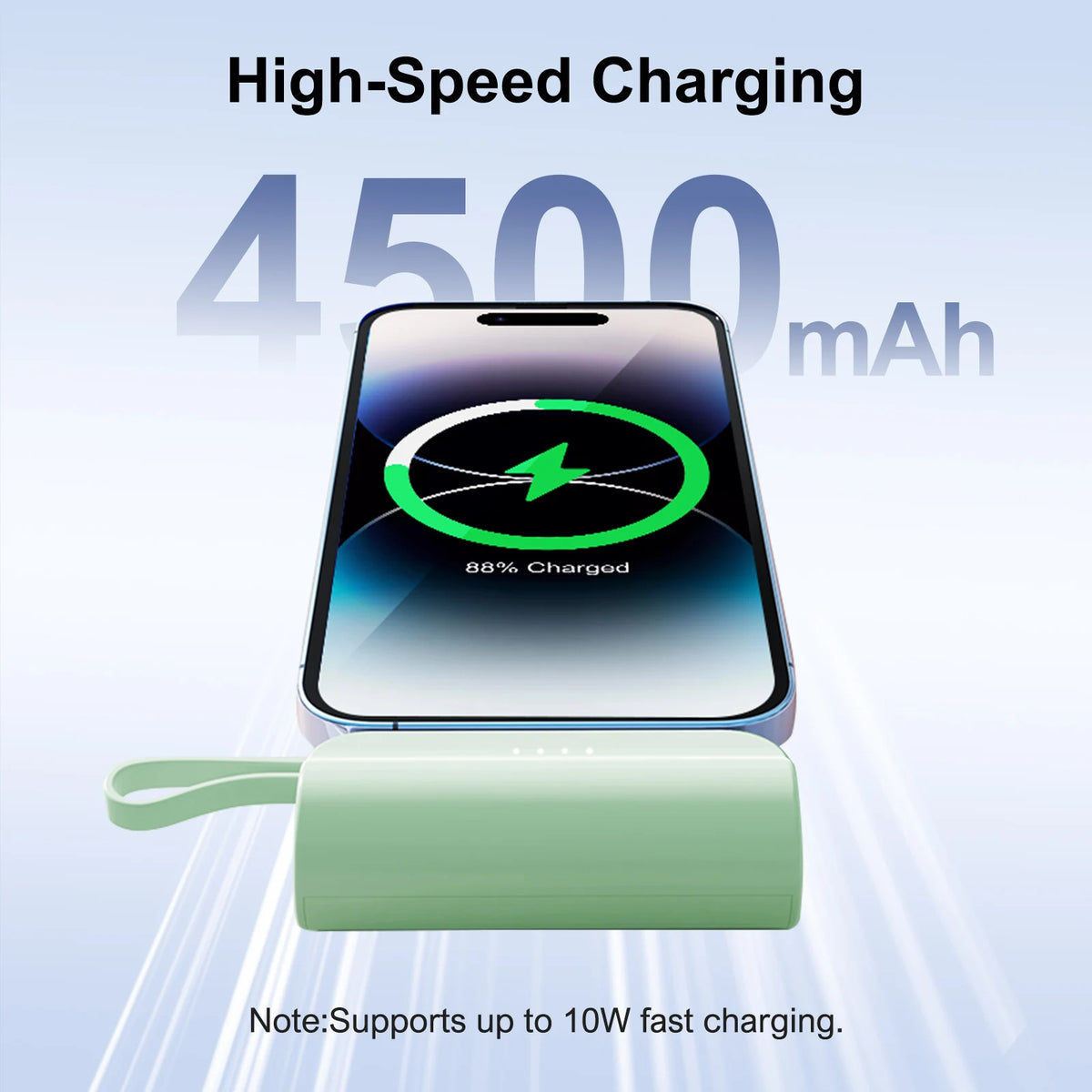 4500mAh Mini Power Bank Portable Charger Dual USB-C Black