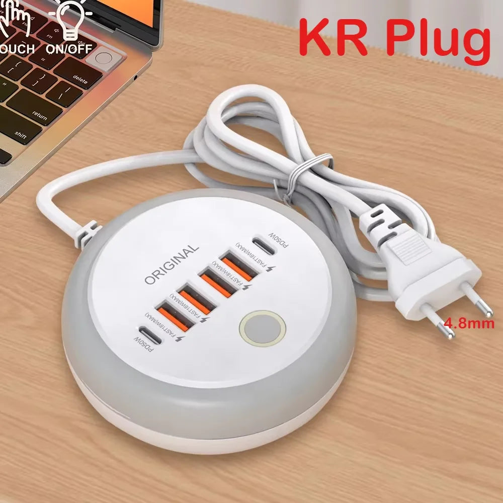 50W USB Charger Multi Port Fast Charging Adapter for iPhone Samsung