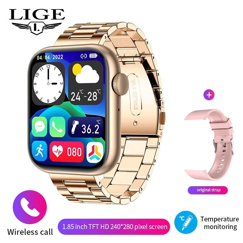 LIGE Smart Watch 1.85 Inch Bluetooth Call Sports Bracelet