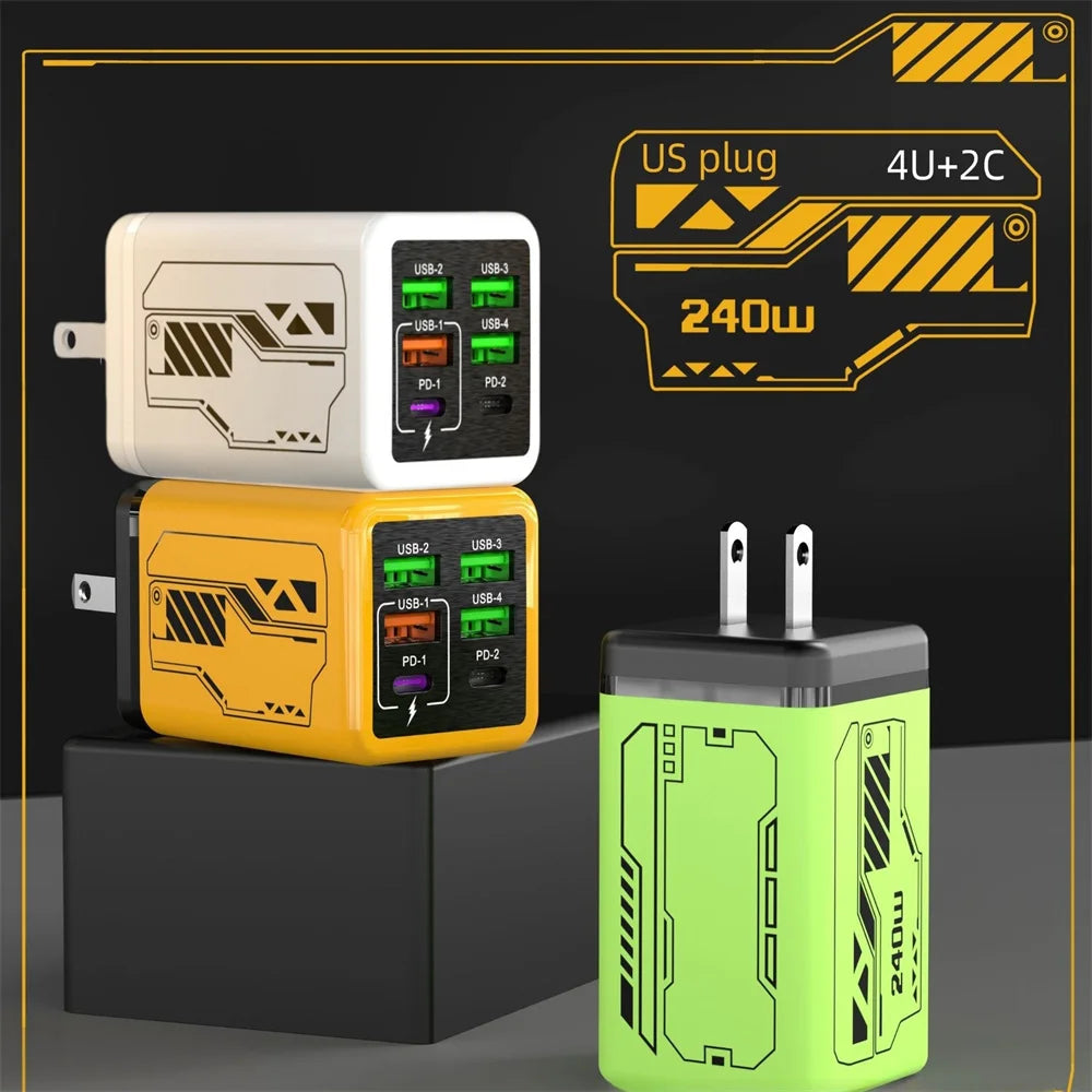 240W Type C Fast Charging Phone Power Adapter