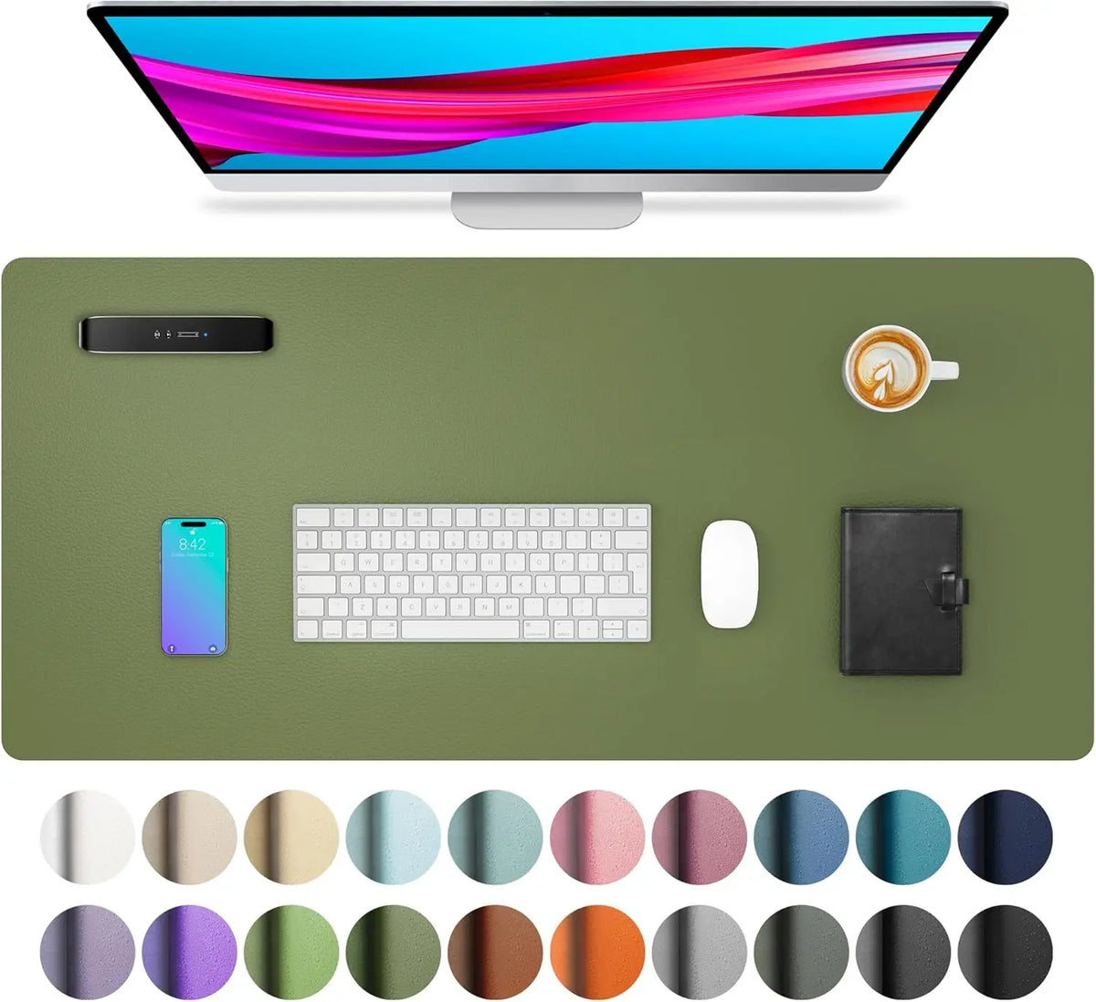 Large Waterproof PU Leather Desk Mat for Office and Home