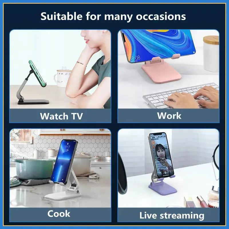 Foldable Stainless Steel Mobile Phone Stand for Tablets