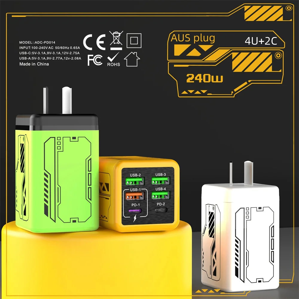 240W Type C Fast Charging Phone Power Adapter