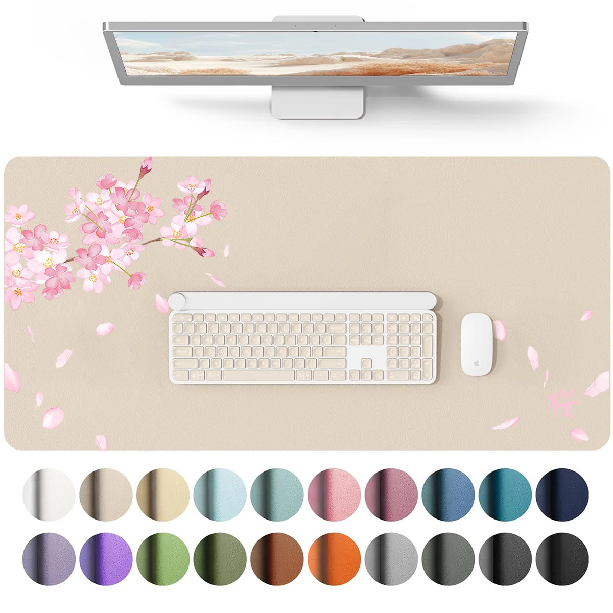 Large Waterproof PU Leather Desk Mat for Office and Home