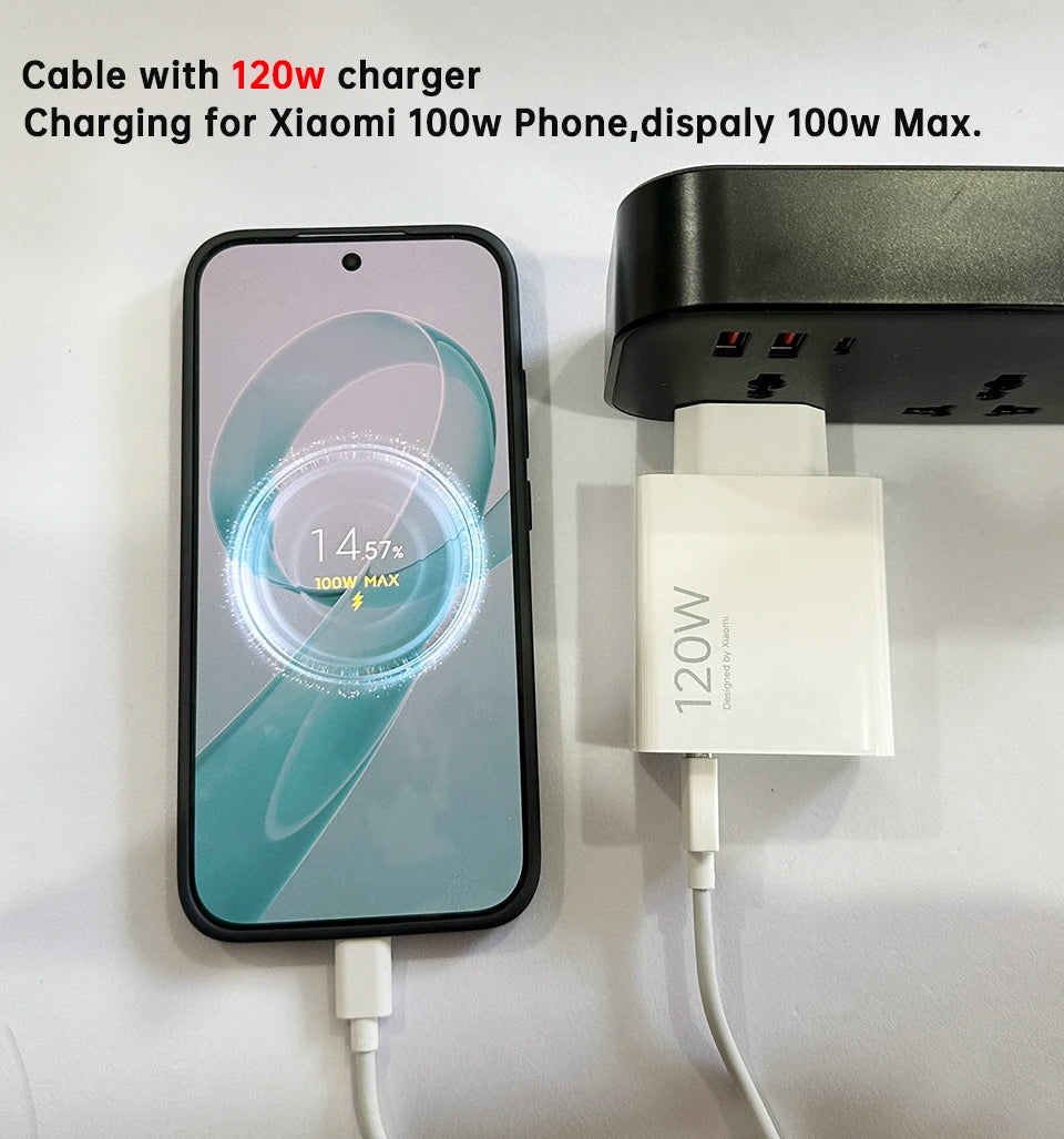 Xiaomi Type C Cable 120W Fast Charger for Mi and Redmi Phones