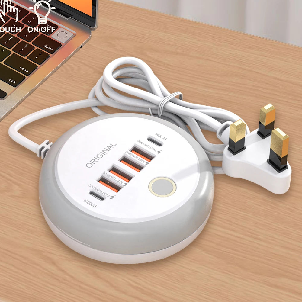 50W USB Charger Multi Port Fast Charging Adapter for iPhone Samsung
