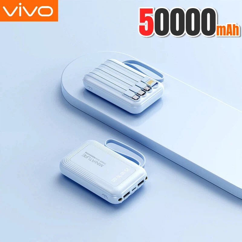 VIVO Mini Power Bank 500000mAh with 4 Built-in Cables