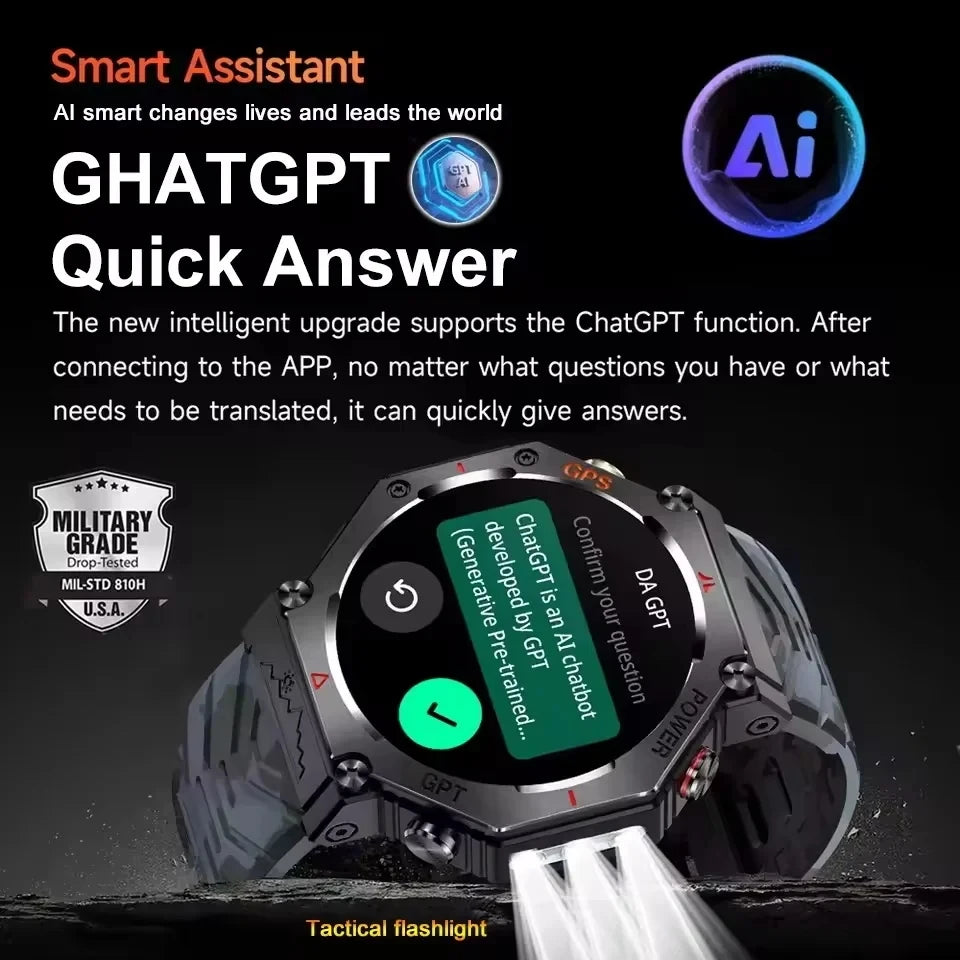 T-Rex 3 GPS Smart Watch by GUHUAVMI - Military Grade, 10ATM Waterproof