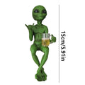 Alien Statue Resin Craft Drinking Beer Sculpture