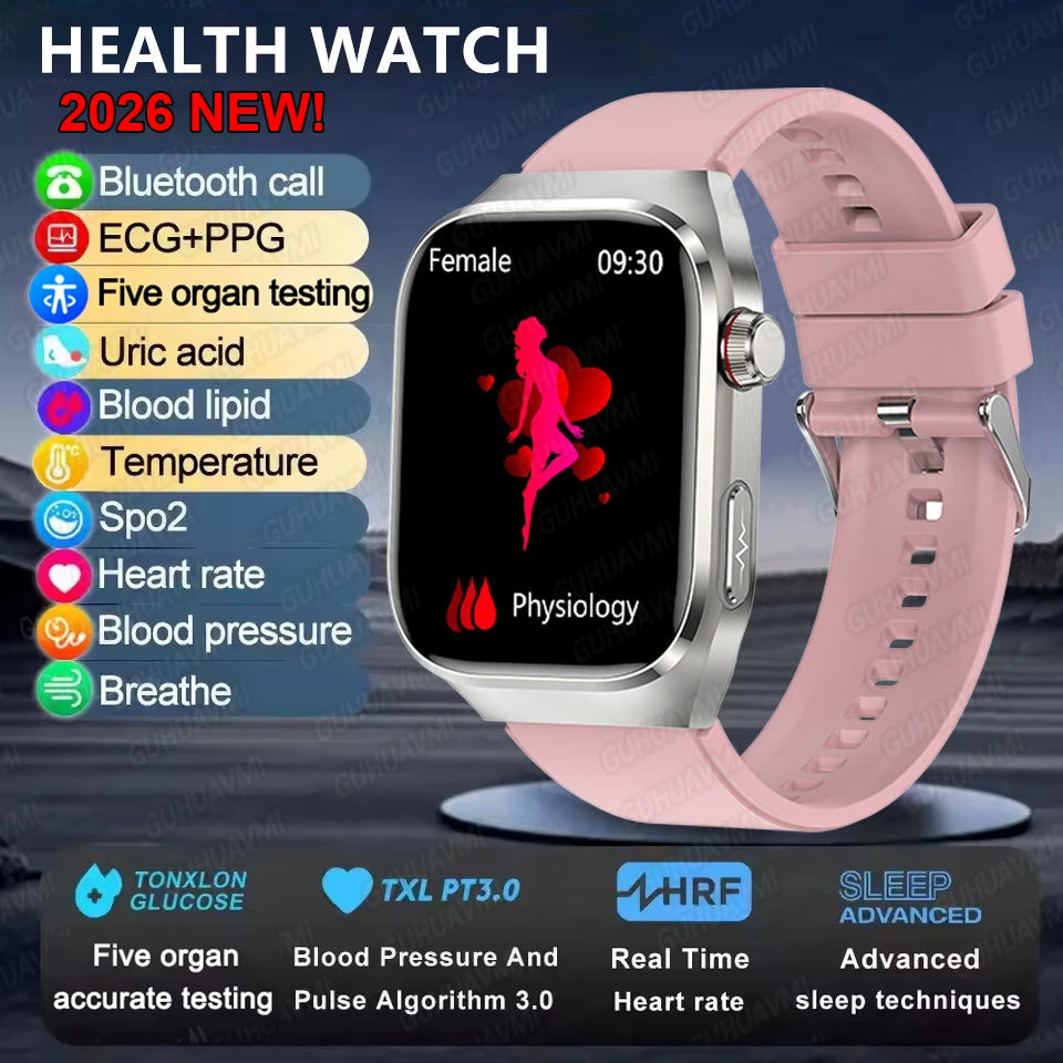 Smart Watch for Men Uric Acid and Body Fat Monitoring