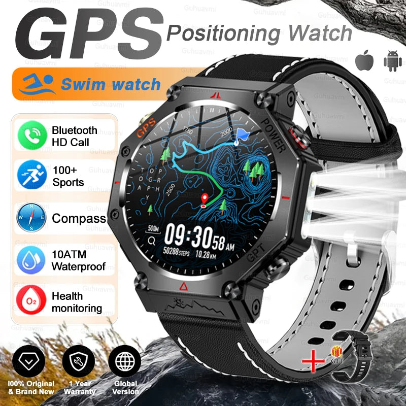 T-Rex 3 GPS Smart Watch by GUHUAVMI - Military Grade, 10ATM Waterproof