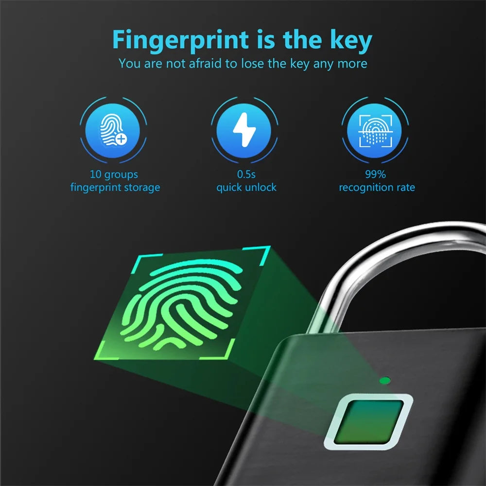 Fingerprint Lock KERUI O11 Zinc Alloy USB Charging Waterproof