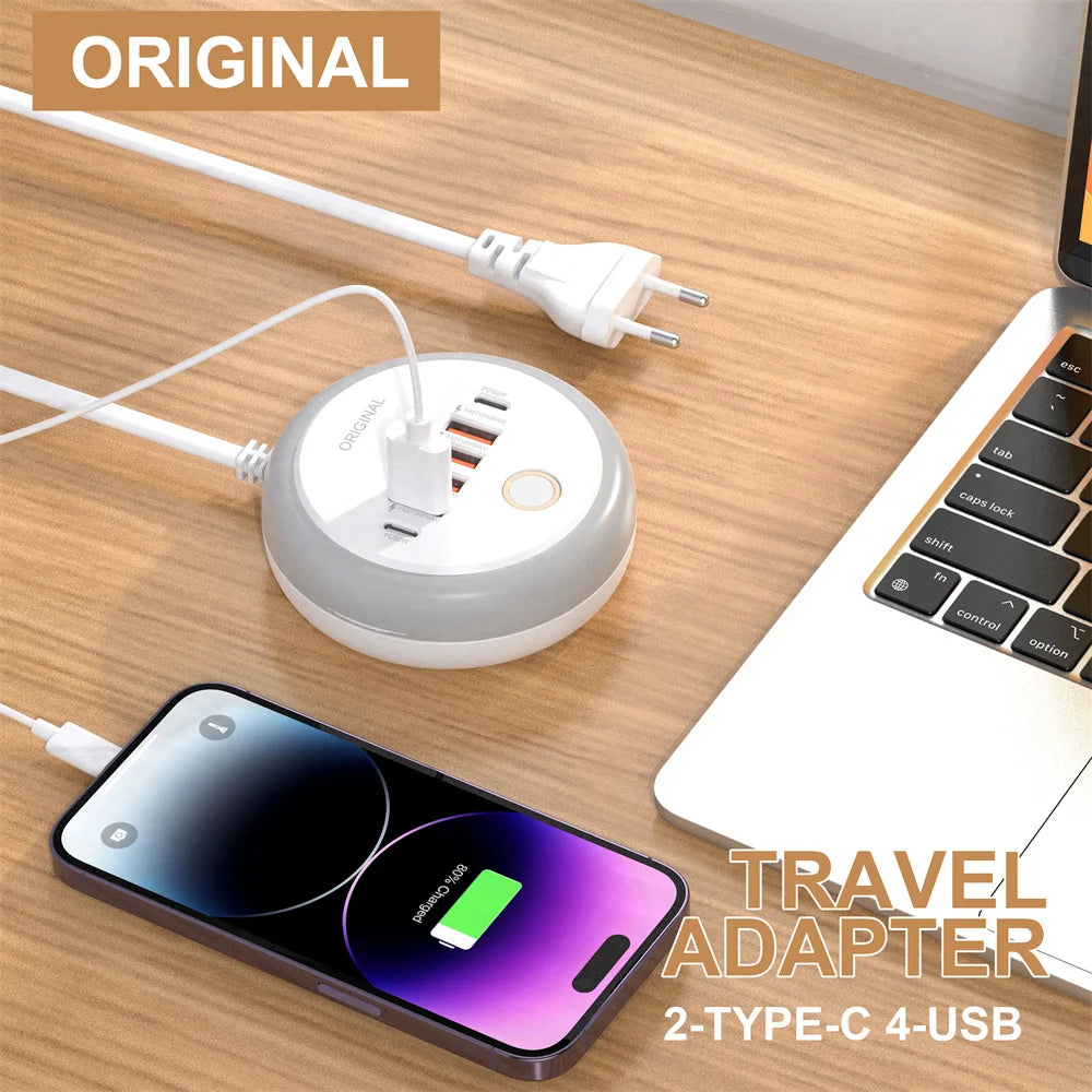 50W USB Charger Multi Port Fast Charging Adapter for iPhone Samsung
