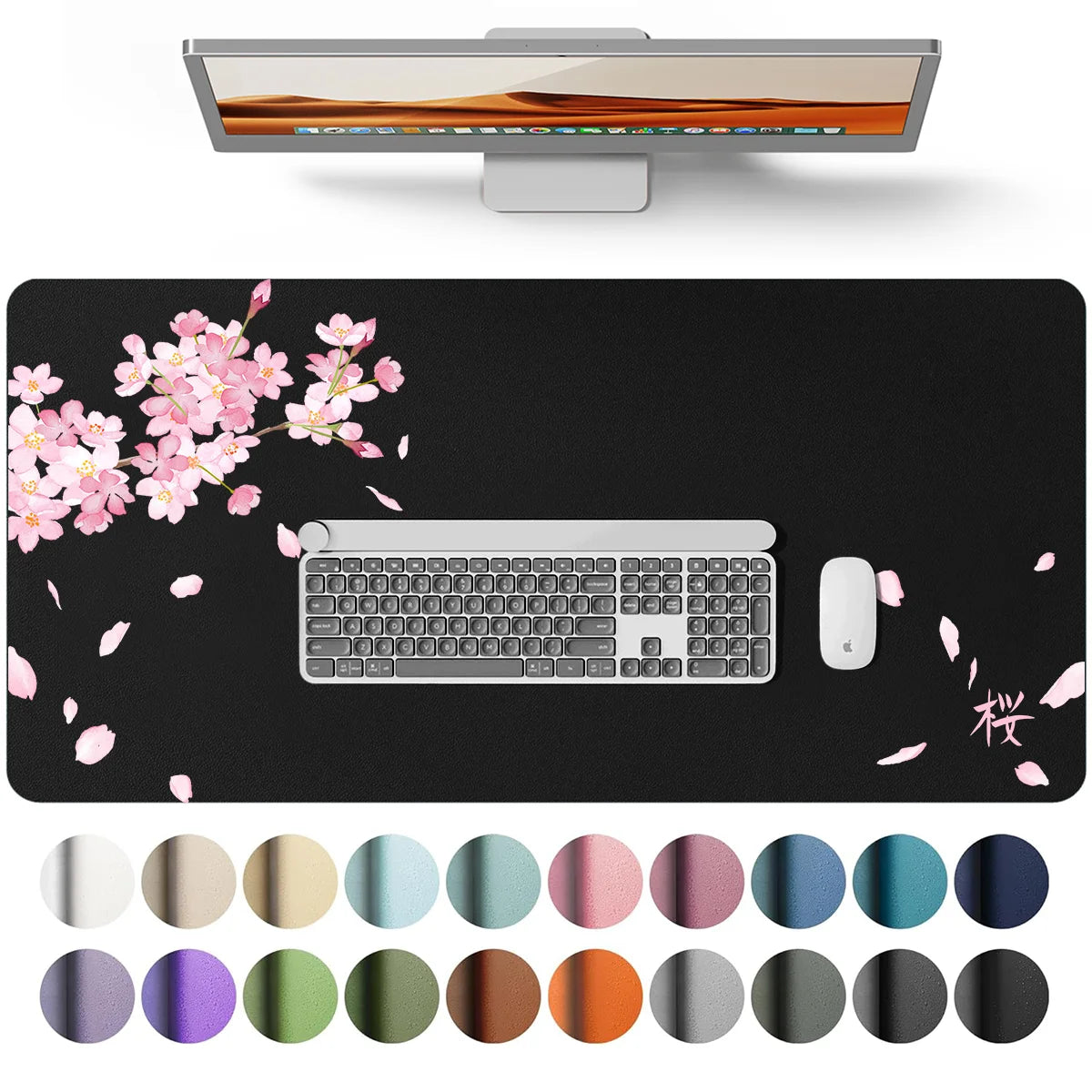 Large Waterproof PU Leather Desk Mat for Office and Home