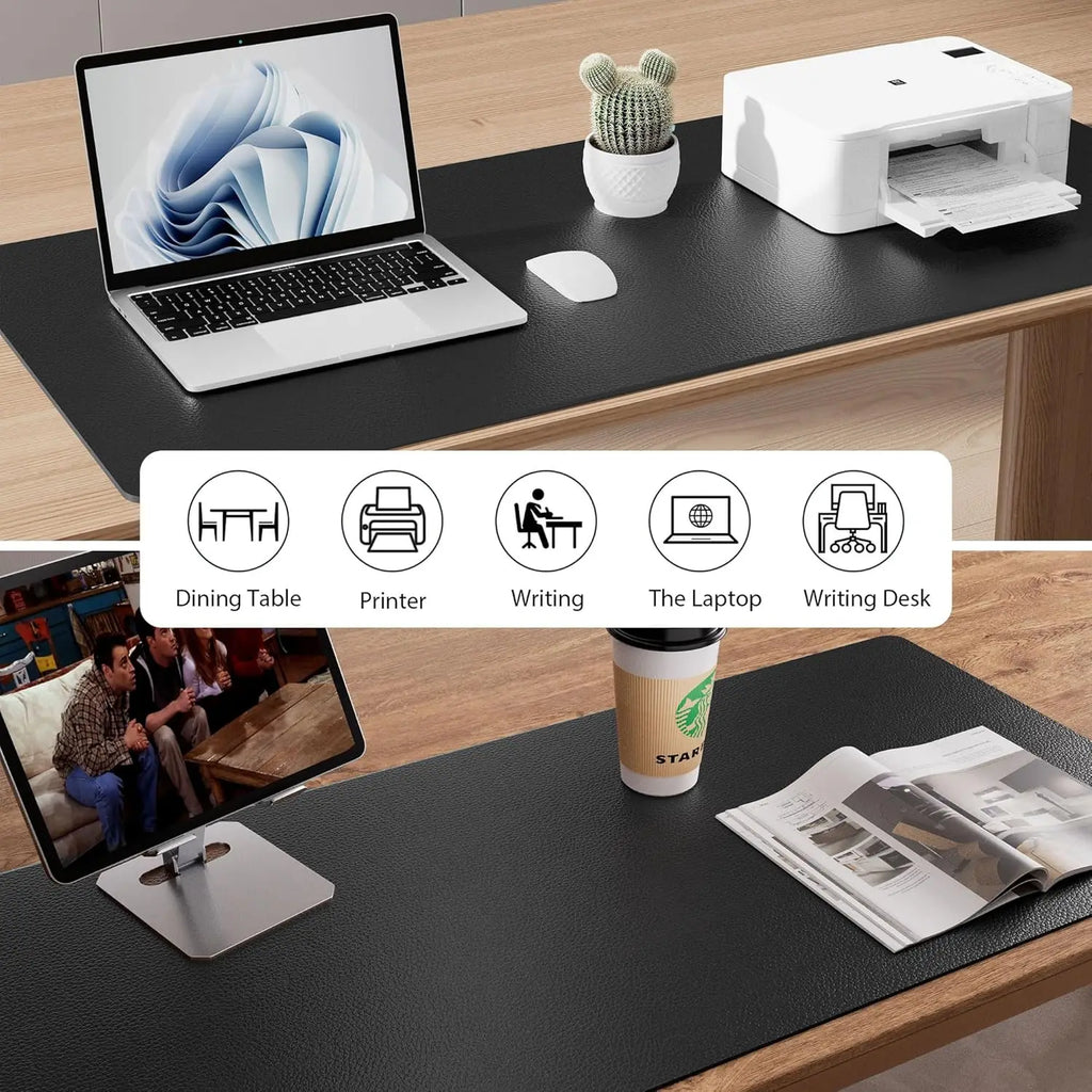 Large Waterproof PU Leather Desk Mat for Office and Home