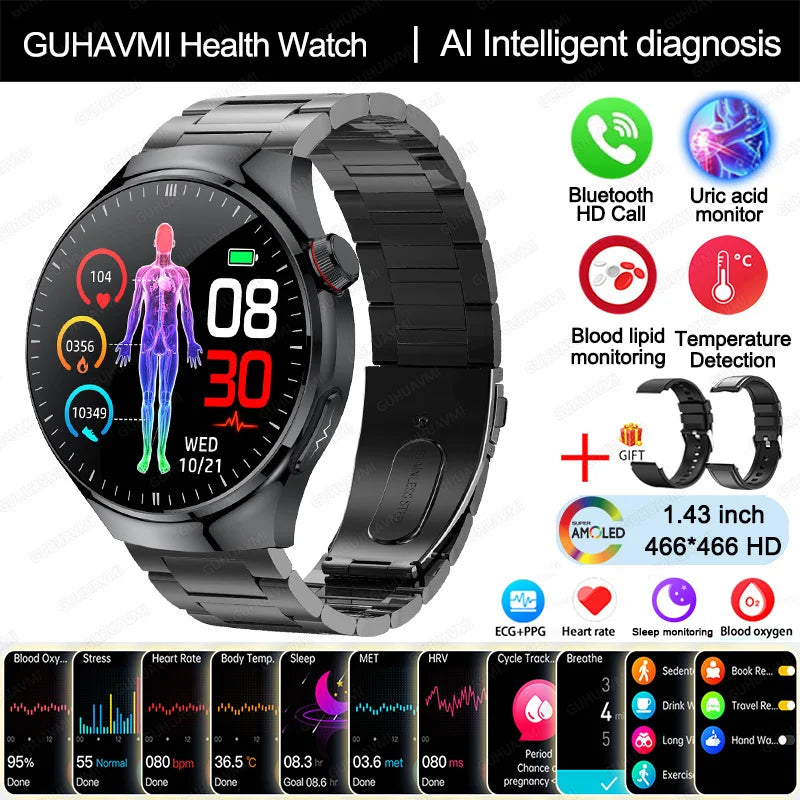 Smart Watch TK26 Blood Oxygen ECG Body Temperature by GUHUAVMI