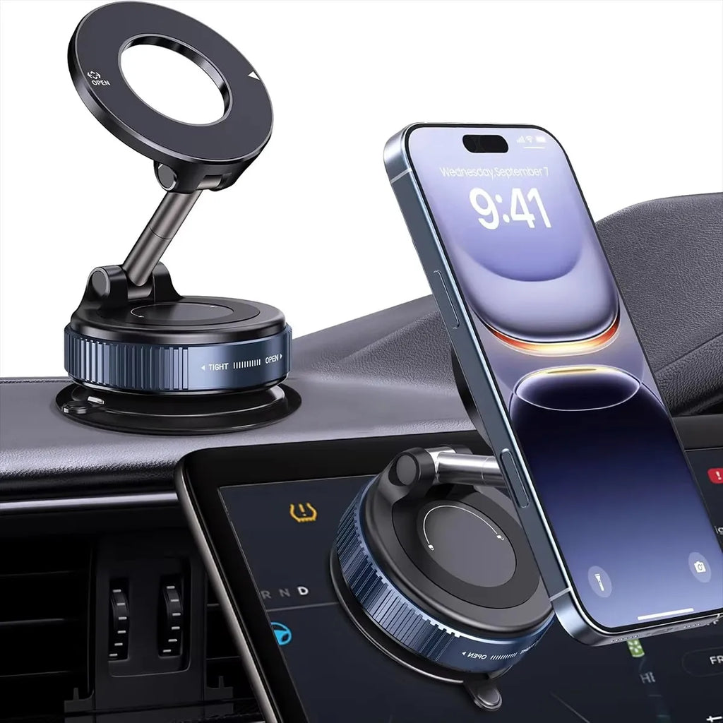 Magnetic Car Phone Holder Stainless Steel Adjustable Mount