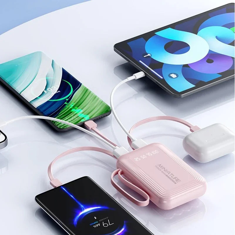 VIVO Mini Power Bank 500000mAh with 4 Built-in Cables