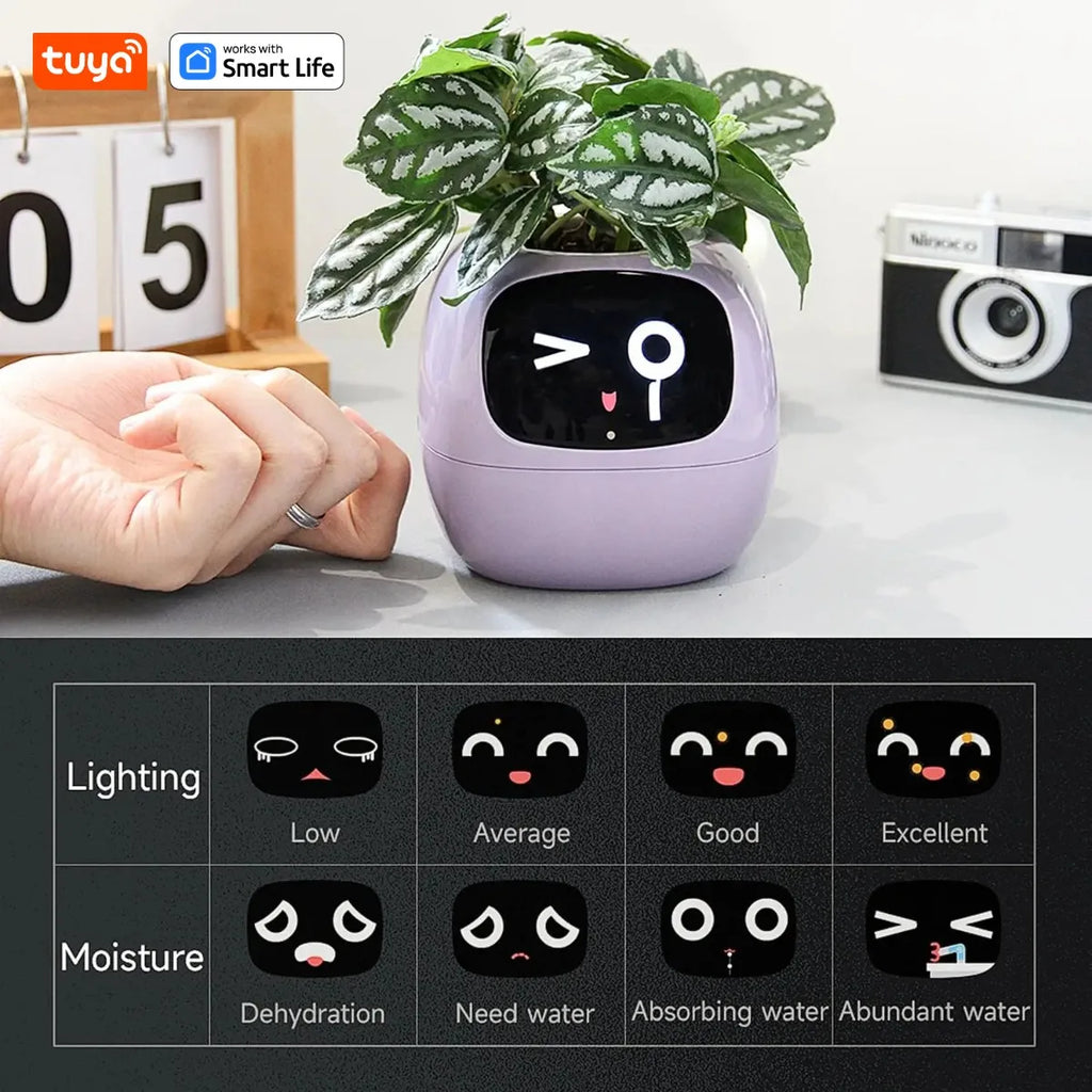 Tuya Pink Ivy Smart Planter with 7 Sensors and AI Chips
