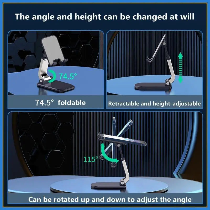 Foldable Stainless Steel Mobile Phone Stand for Tablets