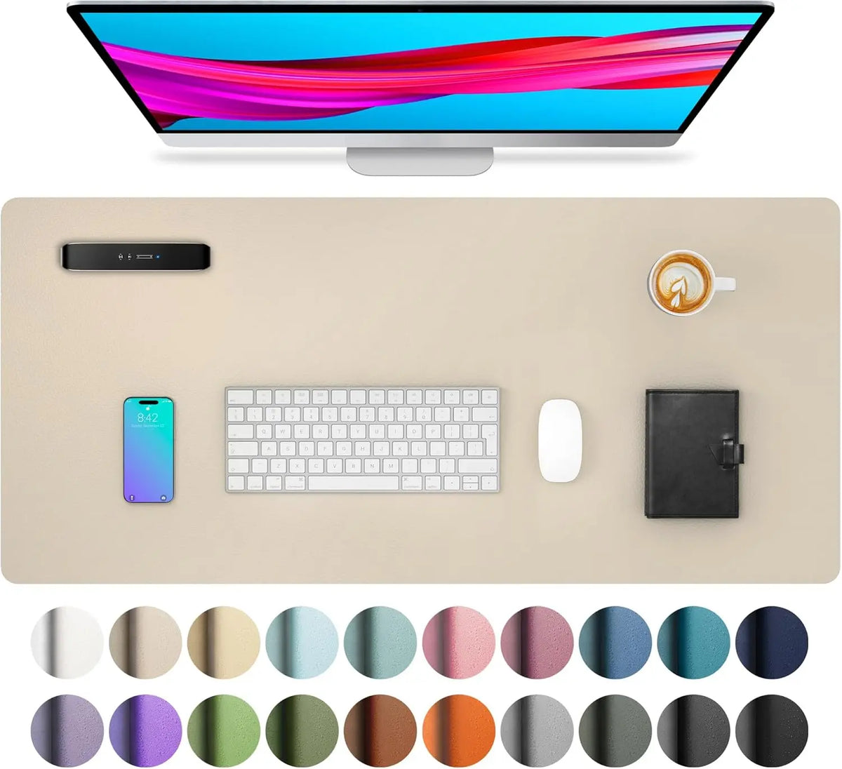 Large Waterproof PU Leather Desk Mat for Office and Home
