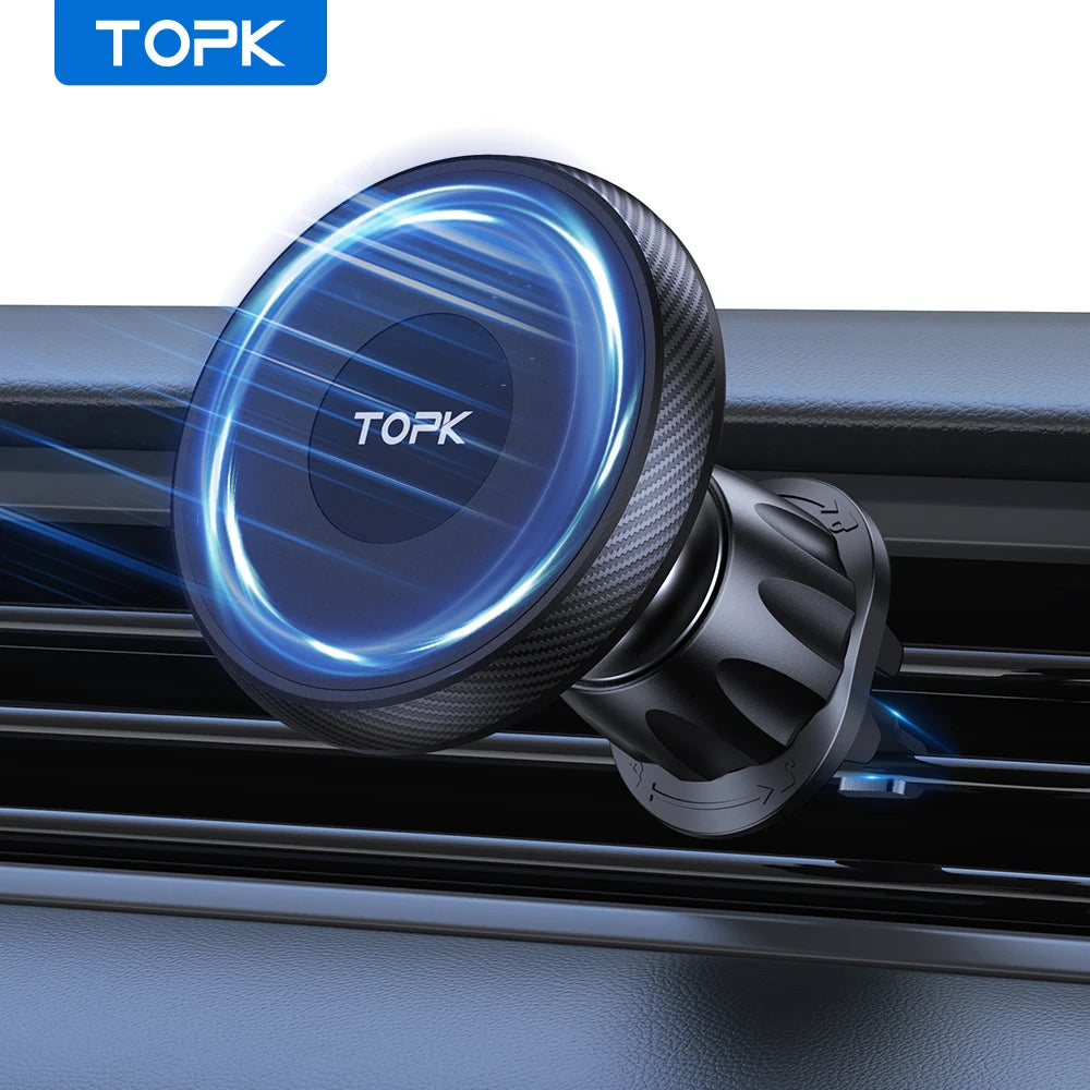 Magnetic Car Phone Holder TOPK Air Vent Stand for iPhone 15