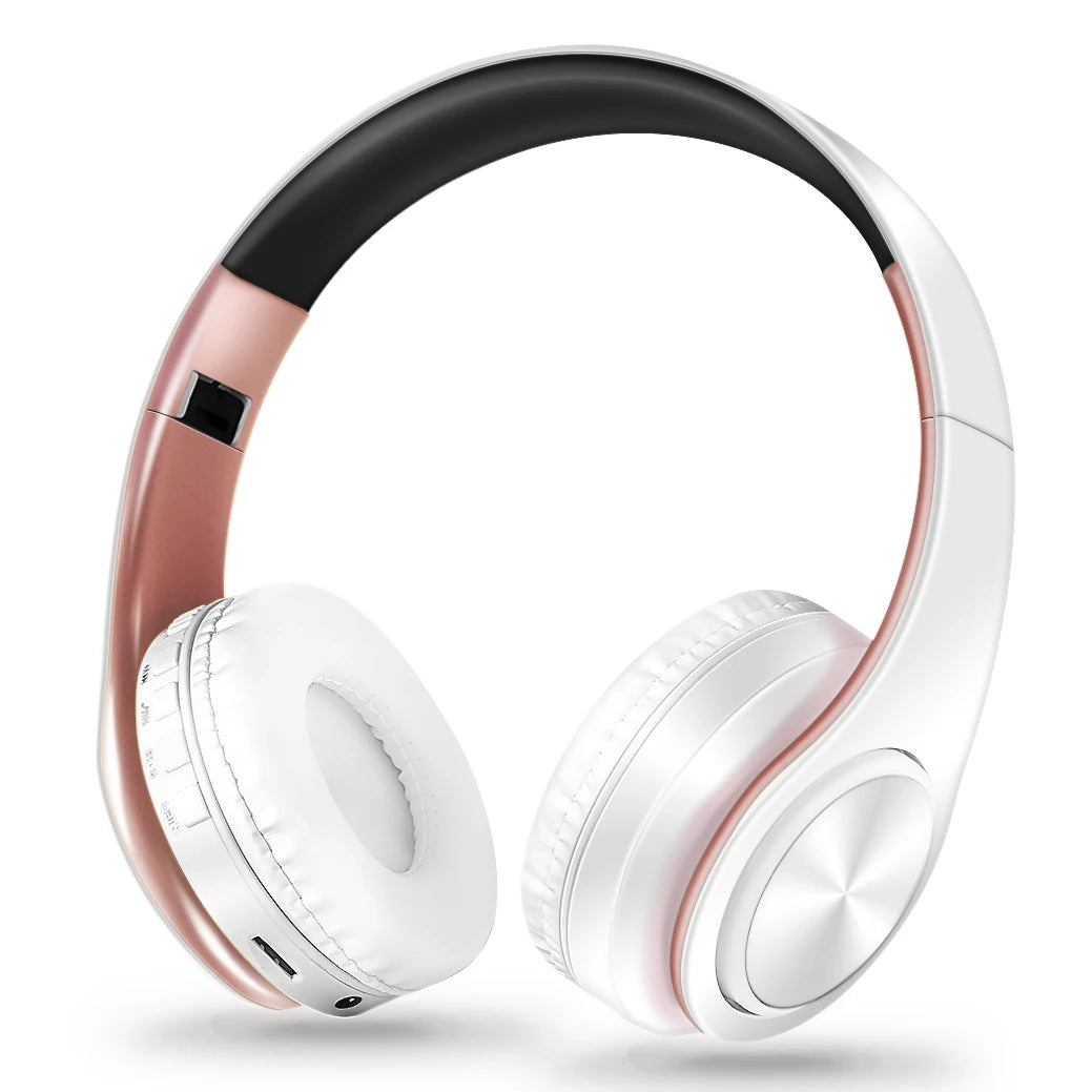 Gold Wireless Headphones Bluetooth Earphone Stereo Headset