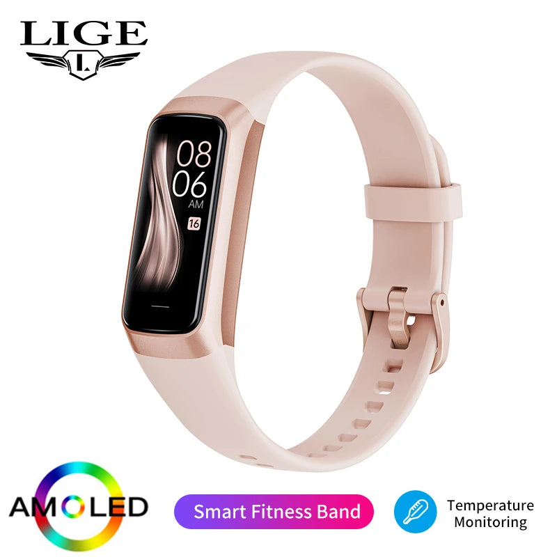 LIGE Smartwatch 1.1" AMOLED Waterproof Sports Tracker for IOS Android