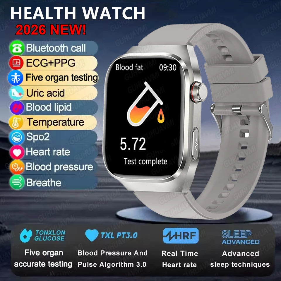 Smart Watch for Men Uric Acid and Body Fat Monitoring