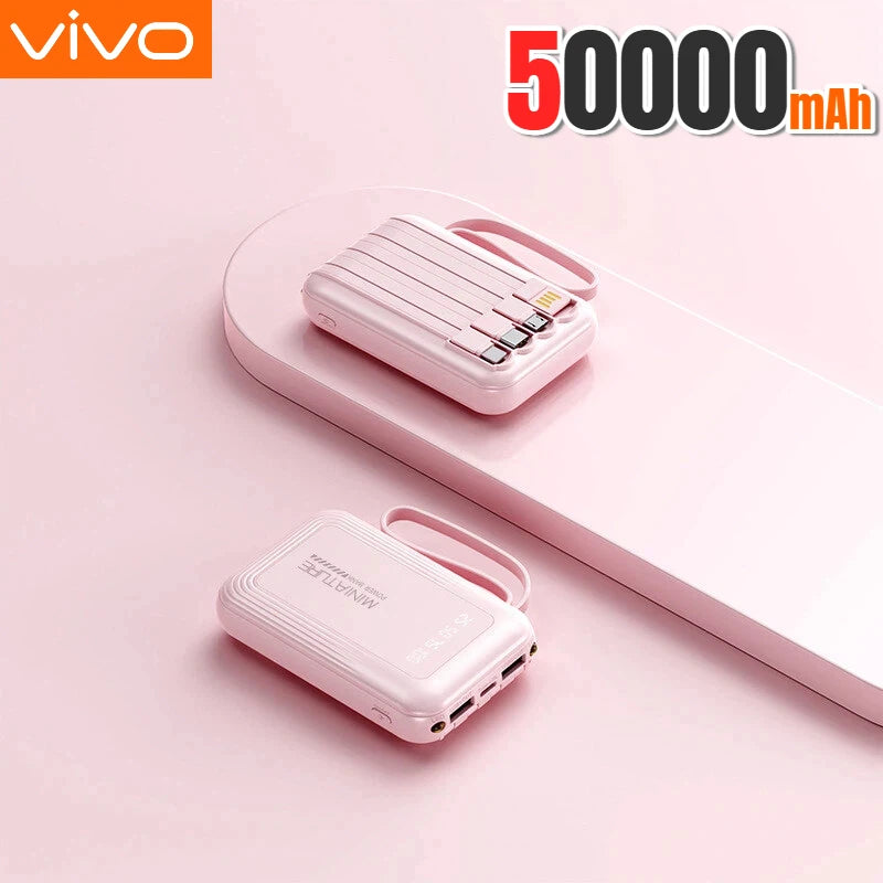 VIVO Mini Power Bank 500000mAh with 4 Built-in Cables
