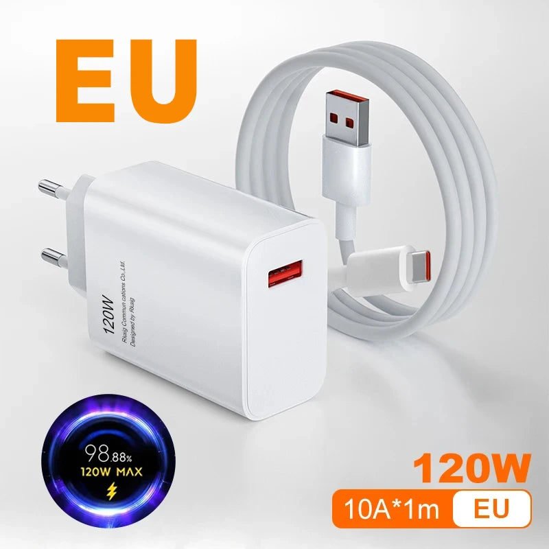 Xiaomi 120W Turbo Fast Charger Adapter for Redmi Note 11 12 13
