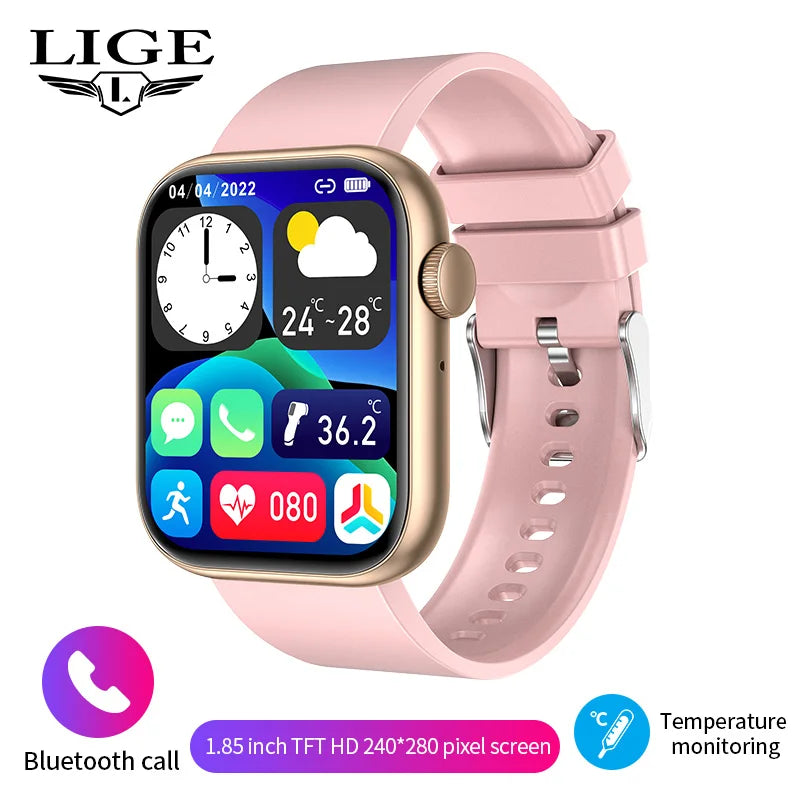 LIGE Smart Watch 1.85 Inch Bluetooth Call Sports Bracelet