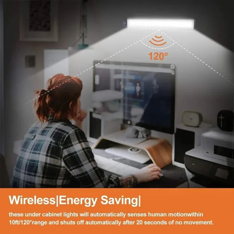 PIR Motion Sensor LED Night Light Dimmable Rechargeable Lamp