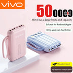 VIVO Mini Power Bank 500000mAh with 4 Built-in Cables